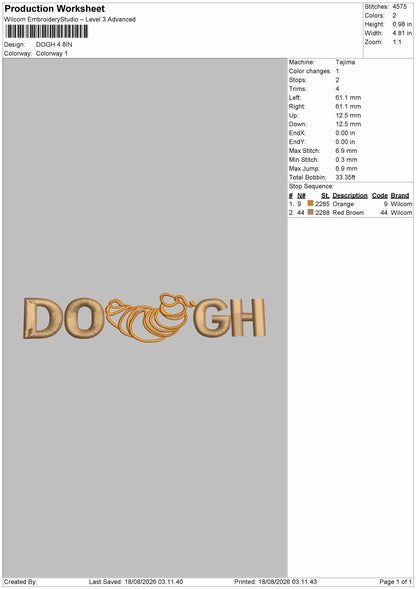 Doghtext Embroidery Machine Design File 6 sizes