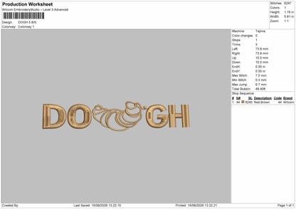 Doghtext Embroidery Machine Design File 6 sizes