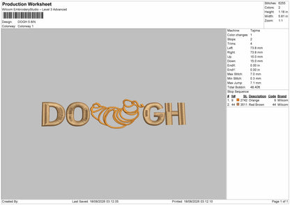 Doghtext Embroidery Machine Design File 6 sizes