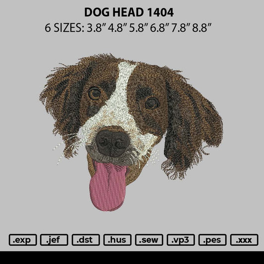 Dog Head 1404 Embroidery File 6 sizes
