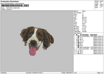 Dog Head 1404 Embroidery File 6 sizes