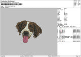 Dog Head 1404 Embroidery File 6 sizes