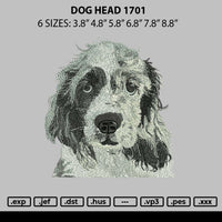 Dog Head 1701 Embroidery File 6 sizes
