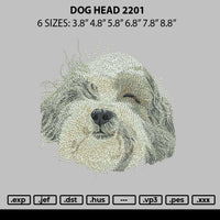 Dog Head 2201 Embroidery File 6 sizes