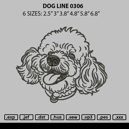 Dog Line 0306 Embroidery File 6 sizes