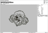 Dog Line 0306 Embroidery File 6 sizes