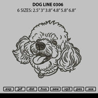 Dog Line 0306 Embroidery File 6 sizes