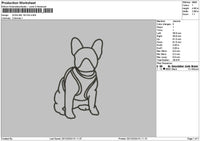 Dog Line 1912 Embroidery File 6 sizes