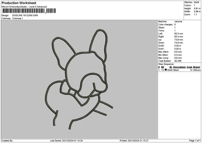 Dogline 1912b Embroidery File 6 sizes