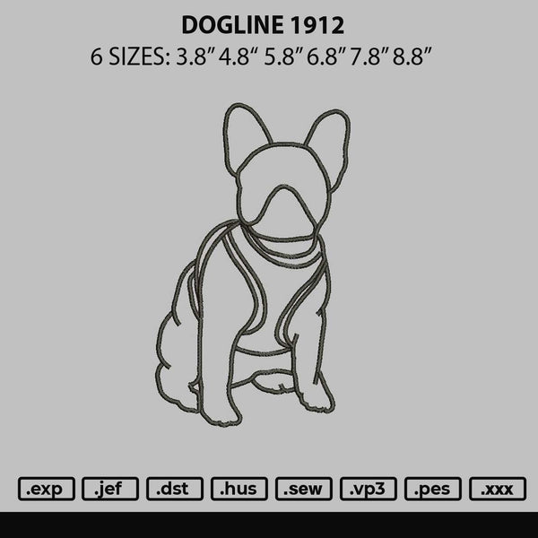 Dog Line 1912 Embroidery File 6 sizes