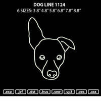 Dog Line 1124 Embroidery File 6 sizes