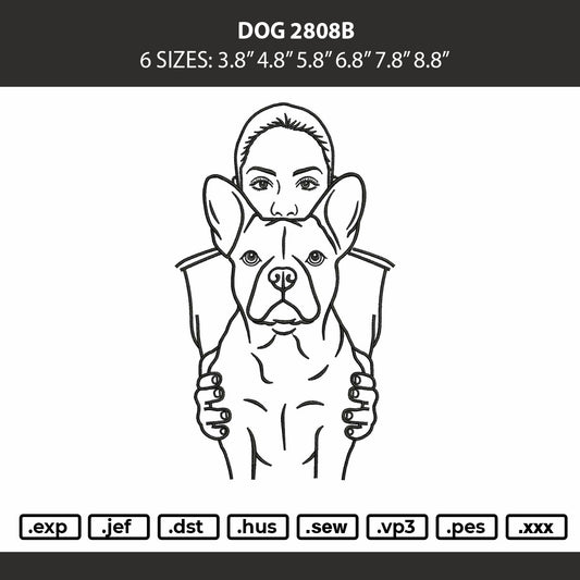 Dog 2808b Embroidery Machine Design File 6 sizes