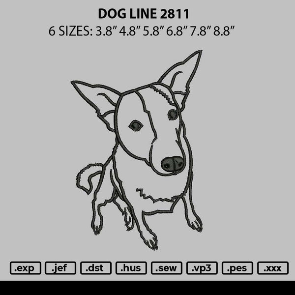 Dog Line 2811 Embroidery File 6 sizes