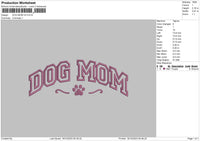 Dog Mom V4 Embroidery File 6 sizes