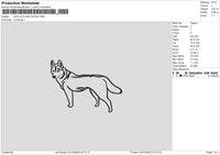 Dog Outline 0210 Embroidery File 6 sizes