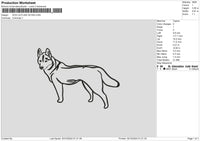 Dog Outline 0210 Embroidery File 6 sizes