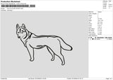 Dog Outline 0210 Embroidery File 6 sizes