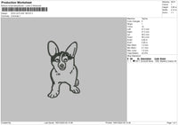 Dog Outline 1801 Embroidery File 6 sizes