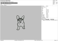 Dog Outline 1801 Embroidery File 6 sizes