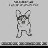 Dog Outline 1801 Embroidery File 6 sizes