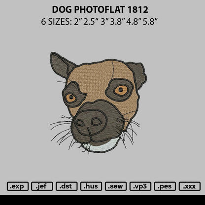 Dog Photoflat 1812 Embroidery File 6 sizes