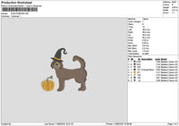 Dog Pumpkin 1108 Embroidery File 6 sizes
