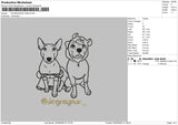 Dogs Outline 0205 Embroidery File 6 sizes