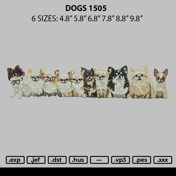 Dogs 1505 Embroidery File 6 sizes