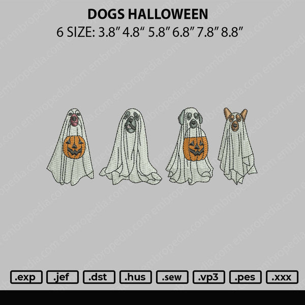 Dogs Halloween Embroidery File 6 sizes