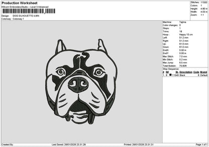 Dog Head 2601 Embroidery File 6 sizes