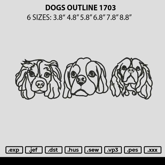 Dogs Outline 1703 Embroidery File 6 sizes