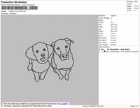 Dogs Outline Embroidery File 4 size