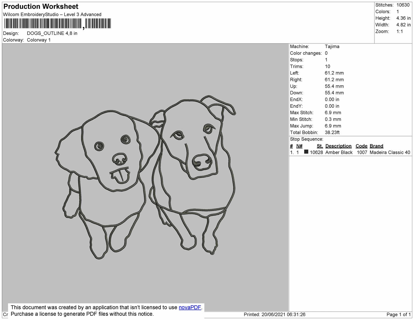 Dogs Outline Embroidery File 4 size