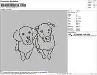 Dogs Outline Embroidery File 4 size