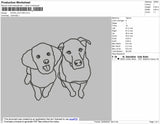 Dogs Outline Embroidery File 4 size