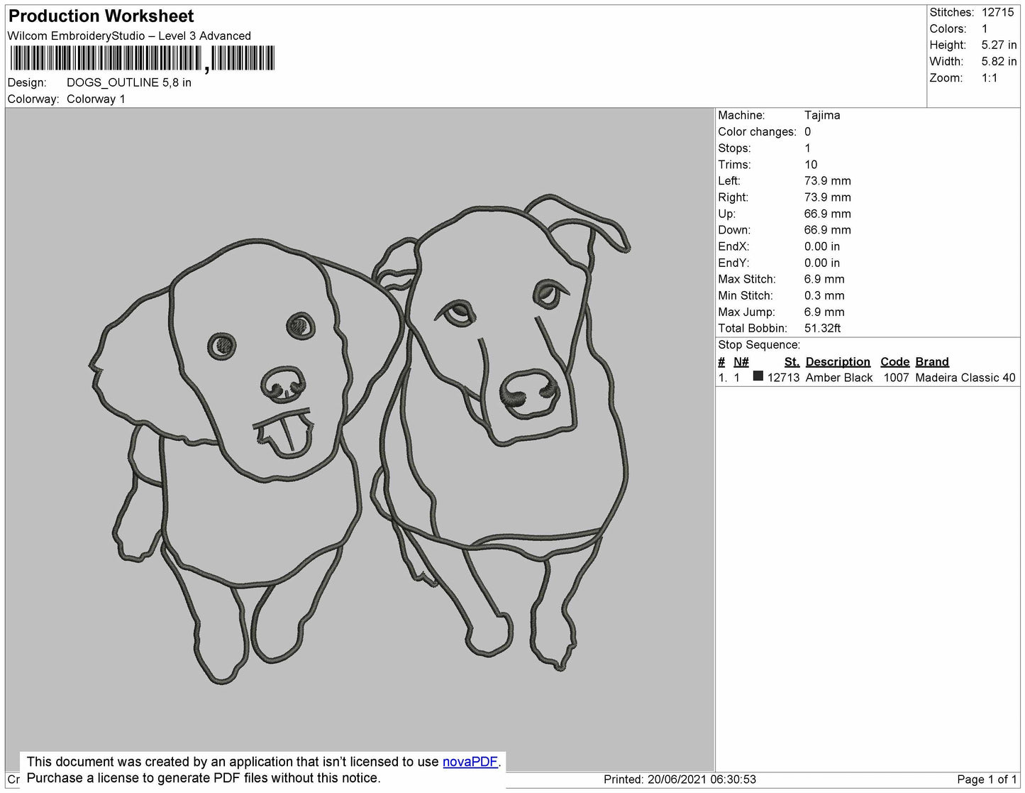 Dogs Outline Embroidery File 4 size