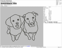Dogs Outline Embroidery File 4 size