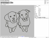 Dogs Outline Embroidery File 4 size