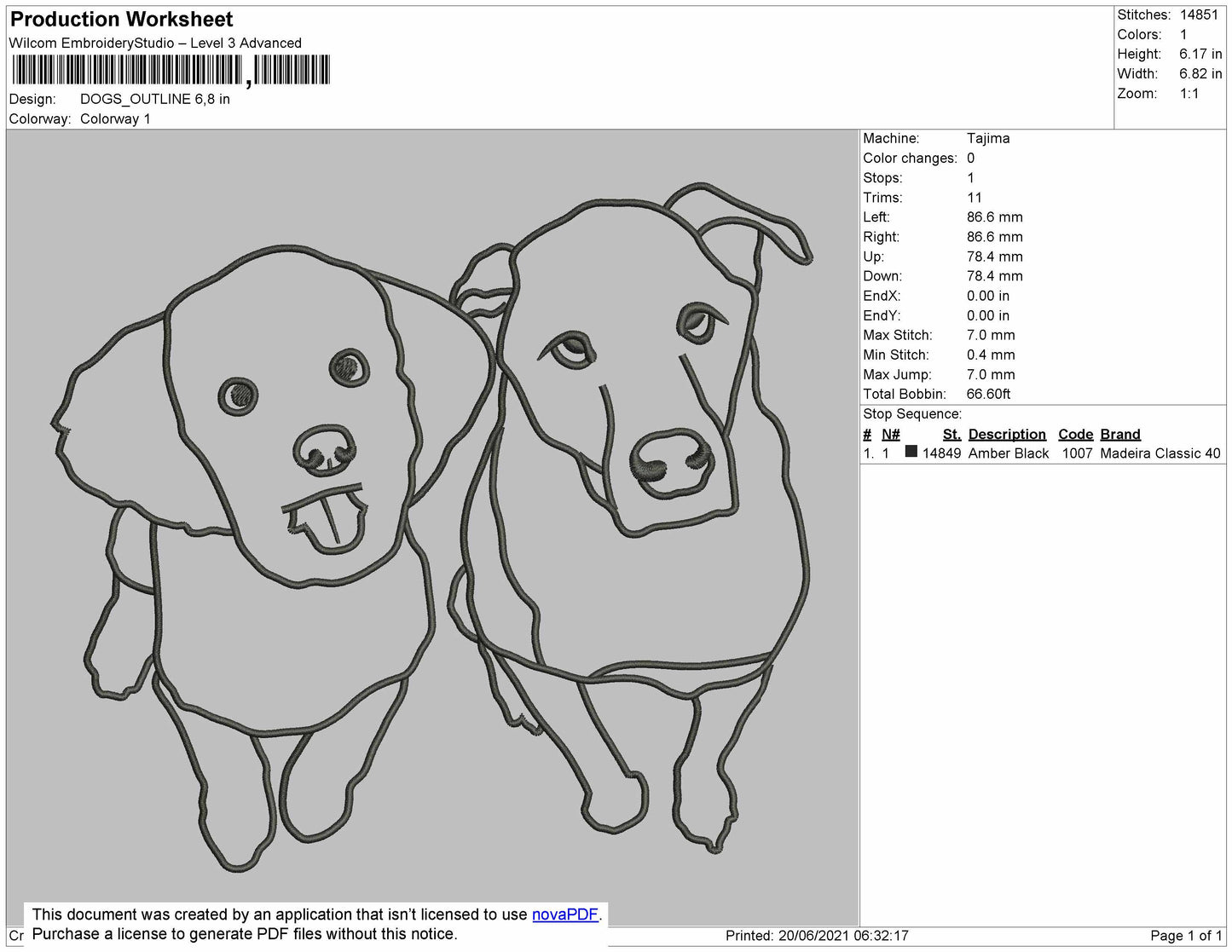 Dogs Outline Embroidery File 4 size