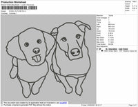 Dogs Outline Embroidery File 4 size