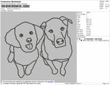 Dogs Outline Embroidery File 4 size