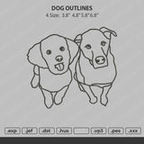 Dogs Outline Embroidery File 4 size
