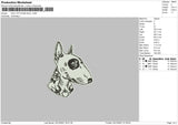 Dog Tattooed Bull Embroidery File 4 size