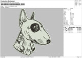 Dog Tattooed Bull Embroidery File 4 size