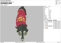 Dog USC Embroidery File 4 size