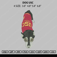 Dog USC Embroidery File 4 size