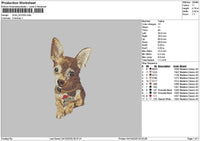 Dog 0210c Embroidery File 6 sizes
