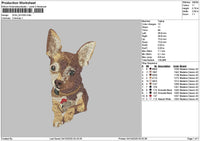 Dog 0210c Embroidery File 6 sizes