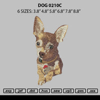 Dog 0210c Embroidery File 6 sizes