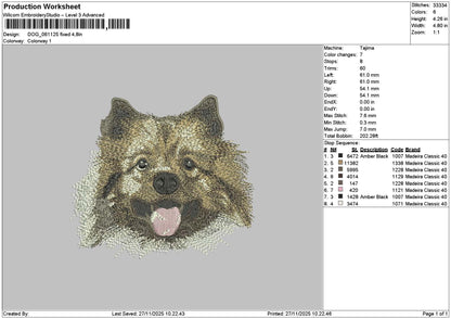 Dog 0611 Embroidery File 6 sizes
